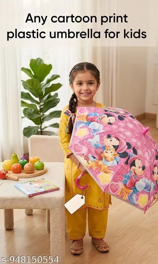 Any cartoon print plastic umbrella for kids Angry Brand